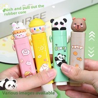 Lot de Gommes à Crayon Mignonnes Kawaii en Gros, Ensemble de Papeterie Personnalisé pour Enfants avec Matériau en Caoutchouc et 3 Recharges