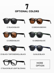 Gafas de Sol Redondas de Acetato para Uso Diario con Remaches de Flecha, Protección UV400, Estilo Retro Vintage Clásico de Lujo - Product Image 3