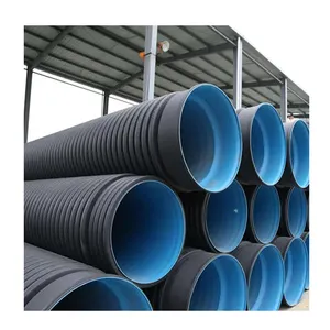 Plastic PE100 SN8 200~1100MM HDPE Double Wall Corrugated Pipe Socket Joint for Drainage System