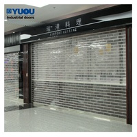 Aluminium Polycarbonate PC Plastique Verre Transparent Cristal Volets roulants Portes roulantes pour commerce
