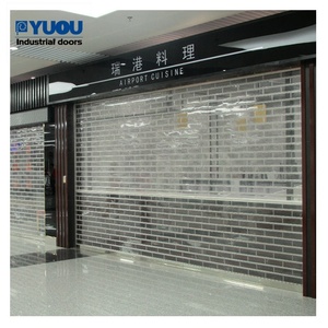 Puerta Enrollable de Policarbonato <span class=keywords><strong>Transparente</strong></span> de Alta Seguridad, Comercial, Plegable de <span class=keywords><strong>Aluminio</strong></span> con Láminas de Cristal de PC - Product Image 4