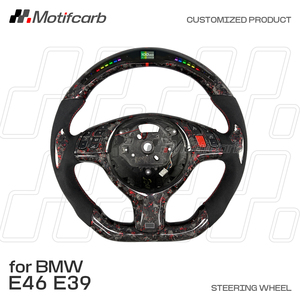 Volante Deportivo Personalizado de Fibra de Carbono Forjado Rojo con LED para BMW E46 E39 M3 Coupé M5 325i Touring 330Ci Convertible 2001-2006 - Product Image 2