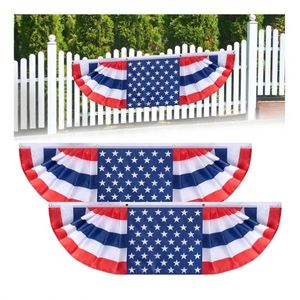 Banderines Patrióticos Americanos en Oferta, Guirnaldas de Banderas para el 4 de Julio, Día de la Independencia de EE. UU., Abanico Plegable Portátil con Impresión Serigráfica - Product Image 1