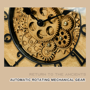 <span class=keywords><strong>Horloge</strong></span> romaine de luxe faite à la main ronde Style industriel engrenages véritable décor de ferme mobile tournant avec <span class=keywords><strong>horloge</strong></span> à engrenages mobiles - Product Image 3