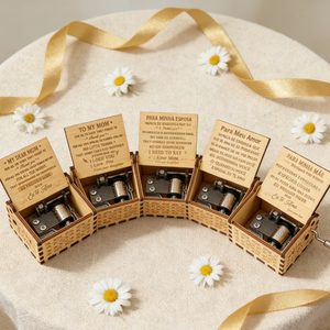 Caja de Música de Madera con Manivela, Grabada con la Bendición de Papá, Regalo de Recuerdo para el <span class=keywords><strong>Cumpleaños</strong></span> de la Hija y el Dí<span class=keywords><strong>a</strong></span> de San Valentín - Product Image 1