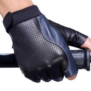 Logotipo personalizado Unisex medio dedo guantes de carreras ligero antideslizante impermeable transpirable Material de cuero al aire libre ciclismo - Product Image 1