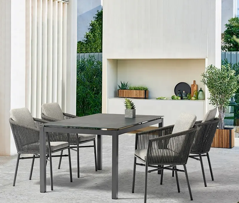 Villa Patio esterno tavolo e sedie Design moderno per giardino balcone Cafe Casual pranzo esterno