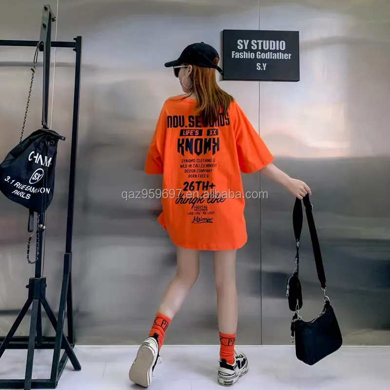 Camiseta feminina de comércio exterior 2023 verão nova moda casual versão coreana do estoque de barraca de fábrica superior atacado