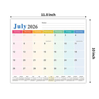 Calendrier magnétique créatif pour réfrigérateur, version anglaise, 2026 à 2027, avec horloge, planificateur sur 18 mois