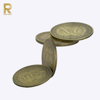 Pièce de Monnaie en Laiton Moulé Sous Pression pour Prise de Décision, Médaillon Plaqué Or Imprimé en Couleur, Souvenir de Collection à Retourner Oui/Non pour Prise de Décision