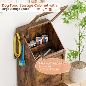 <span class=keywords><strong>Station</strong></span> d'alimentation surélevée pour animaux de compagnie en bois (bois/métal) – Bols pour chiens et chats de grande, moyenne et petite taille - Product Image 5