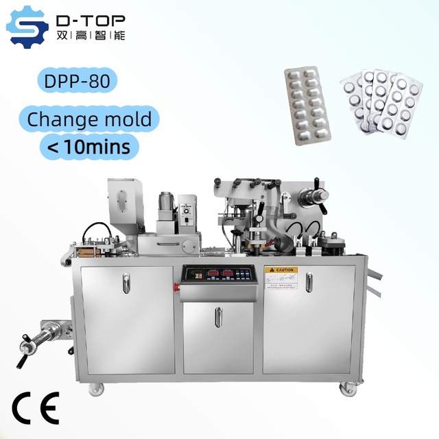 DTOP DPP 80 Automatic Mini Blister Packaging Machine Manufacturer Tablet Capsule Blister Packing Machine with CE for Sale