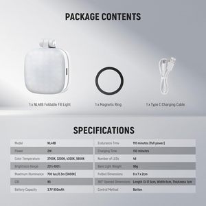 NEEWER Anneau lumineux LED magnétique pliable pour selfie avec miroir pour Zoom, maquillage, photographie et enregistrement vidéo - Product Image 6
