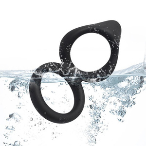 Großhandel Herren Verzögerung Ejakulation Penis Ringe Doppel hahn Silikon Sexspielzeug für männliche Sexspielzeug - Product Image 3