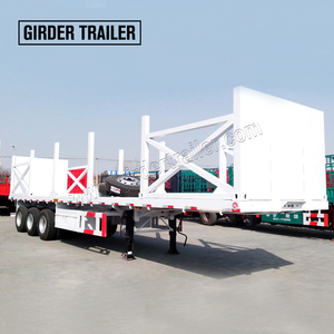 Gebruikt Chinees fabrieksmodel nieuwe drielaagse stalen trekker oplegger semi-trailer Q345B hoofdbalk zwanenhals optie voor houttransport <span class=keywords><strong>60</strong></span> TON - Product Image 2
