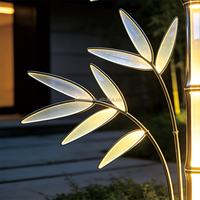Lumière sculpturale LED RGB extérieure en forme de bambou (acier inoxydable + PC) IP65 étanche, contrôlée par télécommande, éclairage de jardin