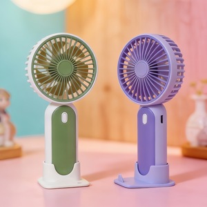 Lingpan Portable Handheld Fan With Stand 3-Speed USB Rechargeable <b>Battery</b> <b>Operated</b> Desk Fan For Indoor Use - Product Image 5