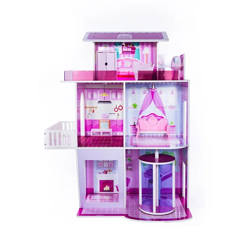 Over Every Family toys children wooden dollhouse Pretend play doll house for girls