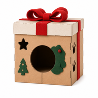 Maison pour chat en carton ondulé, griffoir à languettes et fentes, 38 cm, pour intérieur