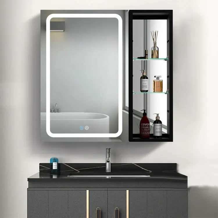 2023 hot selling cheap wall mounted modern vanity wooden panel bathroom cabinet with mirror