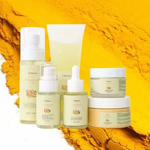 Beste Biologisch Veganistisch Kruid Gezicht Tumeric Huidverzorgingsproduct Private Label Anti Acne Kurkuma Gezichtsverzorging Set