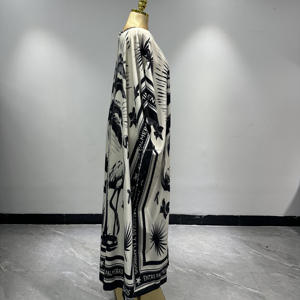 Vente directe usine – Nouvelle robe longue africaine imprimée <span class=keywords><strong>à</strong></span> col rond, ample et respirante, style <span class=keywords><strong>Boubou</strong></span>, idéale pour l'été - Product Image 2