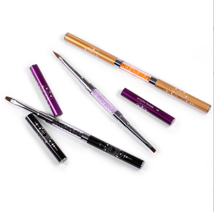 Pinceau professionnel pour nail art en poils de Kolinsky et nylon, manche métallique, plusieurs couleurs, pour la peinture et le dessin de lignes sur les ongles. - Product Image 1