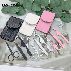 3pc Lash Applicator <b>Tool</b> Kit With Leather Pouch Wholesale Private logo Eyebrow Tweezer Applicator and Eyelash Scissors Set - Product Image 3