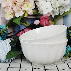 ชามซุปสลัดเซรามิกสีขาวลายนูน ขนาดใหญ่ 6 นิ้ว สำหรับตกแต่ง ขายส่ง - Product Image 4
