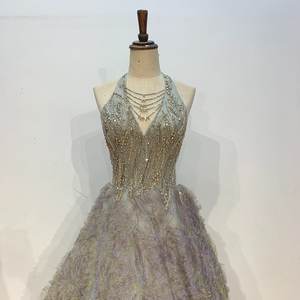 Jancember LSMZ12 moda Halter cristal Formal fiesta mujer Noche vestidos de Graduación - Product Image 2