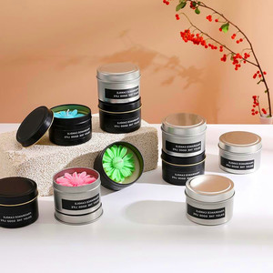 Huming – bougie parfumée créative à la cire de soja, Design de fleur, bougies parfumées à la main, petite marguerite, jasmin, boîte de conserve - Product Image 2