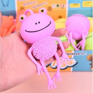 Jouets sensoriels pour l'autisme, soulagement du stress, adorable boule à presser en forme de grenouille rose, jouet en peluche en caoutchouc souple - Product Image 2