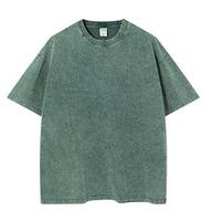 T-shirt uni en gros 260GSM T-shirt lavé à l'acide coton 100 surdimensionné bonne qualité imprimé personnalisé propre Logo T-shirts pour hommes