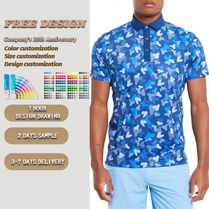 Custom Quick Dry 100% Poliéster Sublimación Camuflaje Tallas grandes Golf Polos - Product Image 2