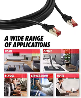 KECHENG KC-1245 FFTP CAT8 26AWG(7/0.16MM) BC PVC Hitam Kabel Patch Ethernet Kabel Komunikasi RJ45