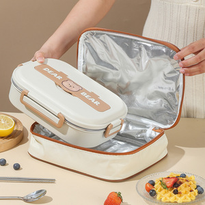 Cartoon Portable Insulated <b>Lunch</b> Bag Aluminum Foil Lining For Students Camping Meals - Product Image 2