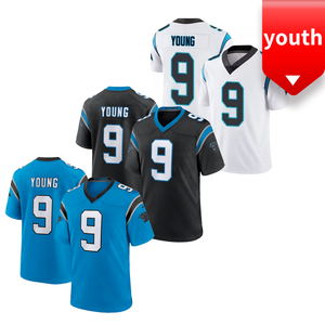 Groothandel geborduurde kwaliteitsjersey voor jeugd, Carolina American Football Jersey 9 # Bryce Young sneldrogend en ademend - Product Image 1