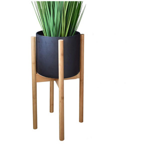 Soporte para plantas en forma de cruz de madera de bambú, tamaño ajustable para uso en interiores y exteriores, diseño moderno de madera maciza - Product Image 3