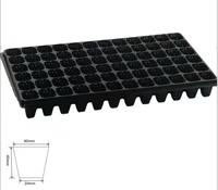 Kit de démarrage de semis avec 72 cellules, matériau PE, forme rectangulaire, dôme d'humidification, trous de drainage, noir