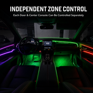 Kit <span class=keywords><strong>Luci</strong></span> Ambientali RGB LED per <span class=keywords><strong>Auto</strong></span> Trontech con Zone Indipendenti, Controllo APP, Universale 12V, Illuminazione Interna per Porte con Modalità Chaser - Product Image 5