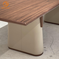 Ensemble de bureau moderne de style nordique de luxe en bois massif pour salle à manger, négociable, avec table à manger en bois