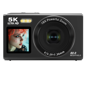 Caméscope portable numérique CCD à double écran, zoom 18X, 5K, 80MP, enregistreur vidéo <span class=keywords><strong>vintage</strong></span> WIFI pour vlogging - Product Image 3