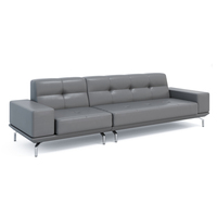 Canapé modulaire sectionnel moderne en forme de nuage, personnalisable, pour salon, en cuir PU rembourré de mousse, idéal appartement, école, sous-sol