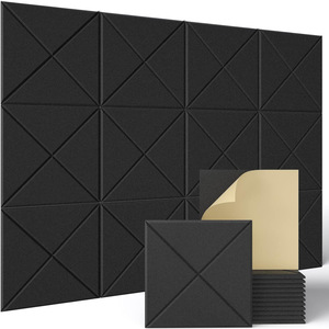Juego de 12 Paneles Acústicos Modernos CE, Paneles Decorativos Cuadrados Autoadhesivos para <span class=keywords><strong>Aislamiento</strong></span> Acústico en Estudio, Sala de Estar y Dormitorio - Product Image 2
