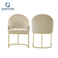 QIANCHENG – chaises de salle à manger confortables en velours rembourré, pieds en acier chromé, design moderne