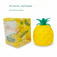 Vente en gros transfrontalière : Jouets de décompression musicaux à pétrir en caoutchouc souple TPR, en forme d'ananas géant, à rebond lent, avec effet de simulation de fruit