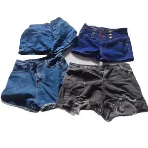 Bales used clothes second-hand women denim short clothing quality preloved jeans shorts for ladies