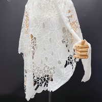 Vente en gros d'accessoires de robe de vêtement en mousseline de soie de lait brodée creuse artisanale