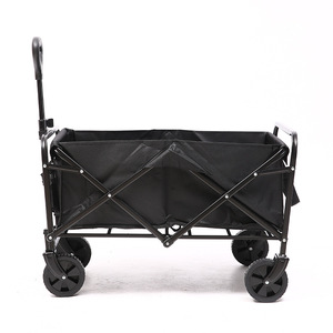 Chariot de camping pliable à grande capacité, robuste, avec cadre en acier, à quatre roues, pour le jardin, les pique-niques en plein air et le rangement - Product Image 4