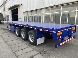Directo de Fábrica, Semirremolque de Plataforma Plana de 2/3 Ejes/4 Ejes, 45 Pies, Capacidad de <span class=keywords><strong>Carga</strong></span> para Contenedores de 20 y 40 Pies - Product Image 3